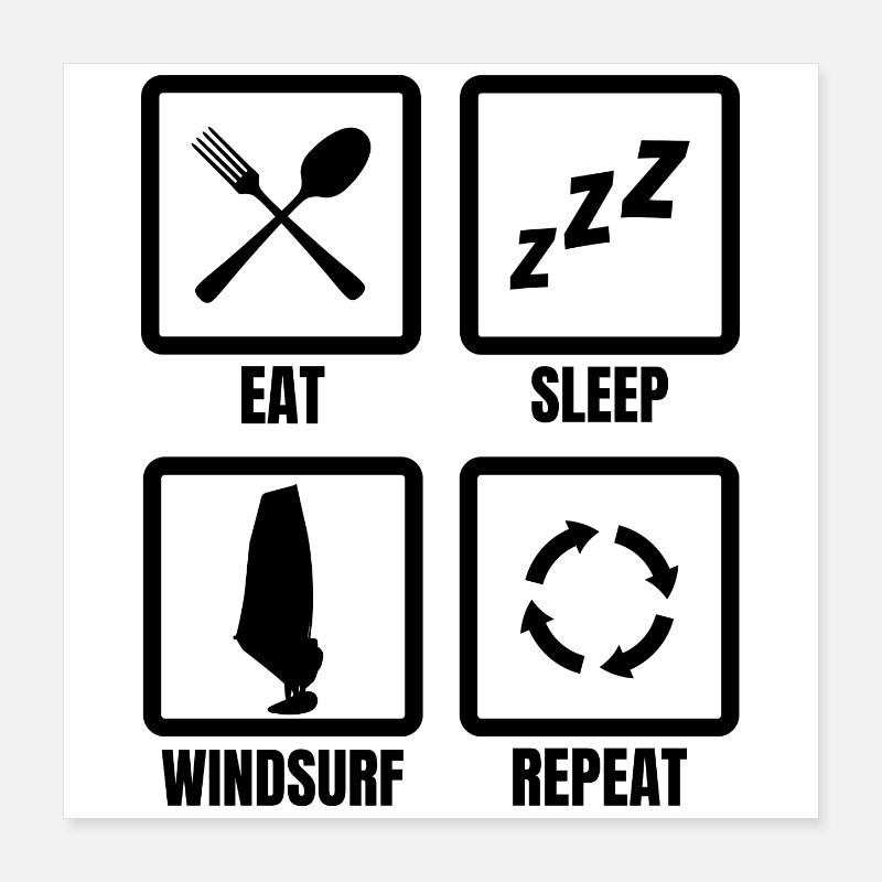 Routine de planche à voile Poster 40 x 40 cm