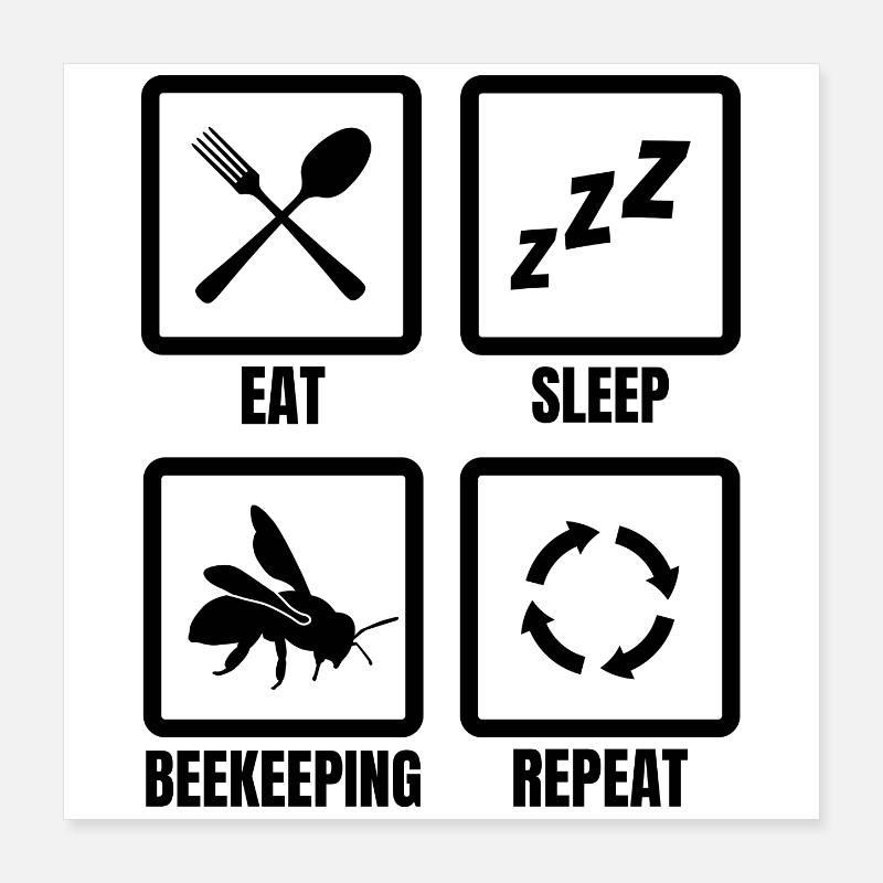 Routine apicultrice Poster 40 x 40 cm
