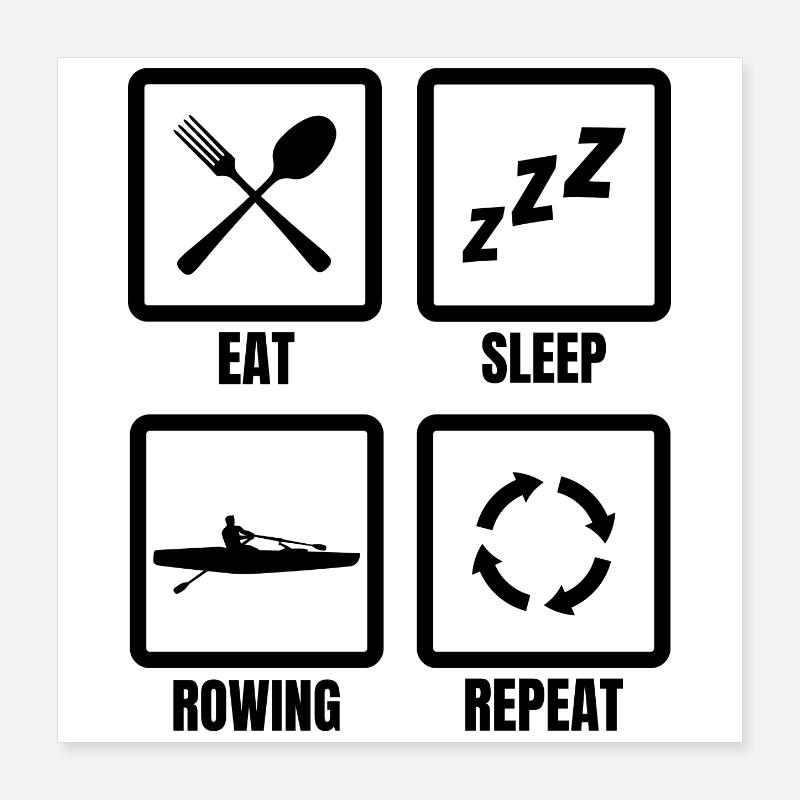 Rower's Routine Poster 16" x 16" (40x40 cm)