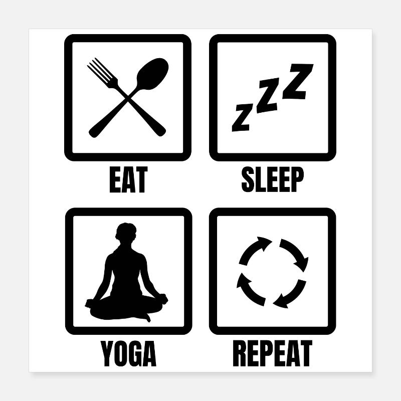 Yoga Routine Poster 40x40 cm
