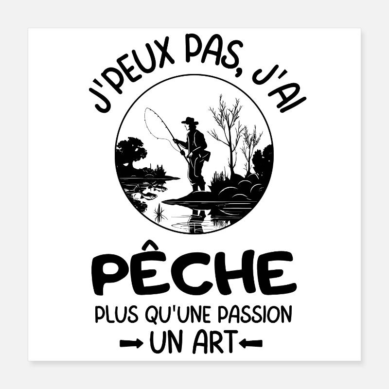 Pêche pêcheur Poster 40 x 40 cm