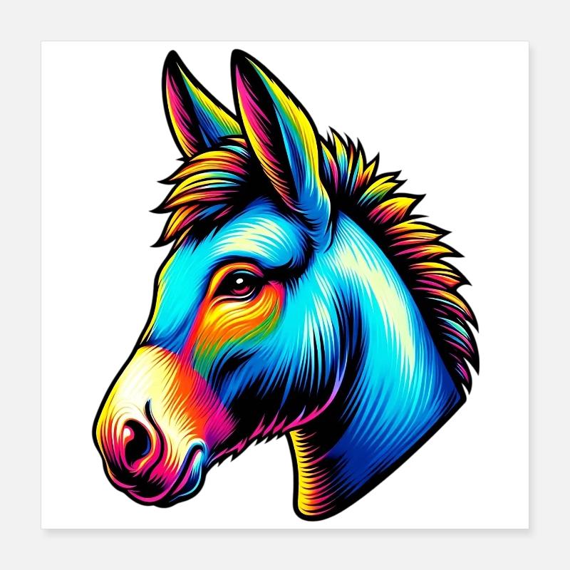 Âne âne tétine mule Poster 40 x 40 cm