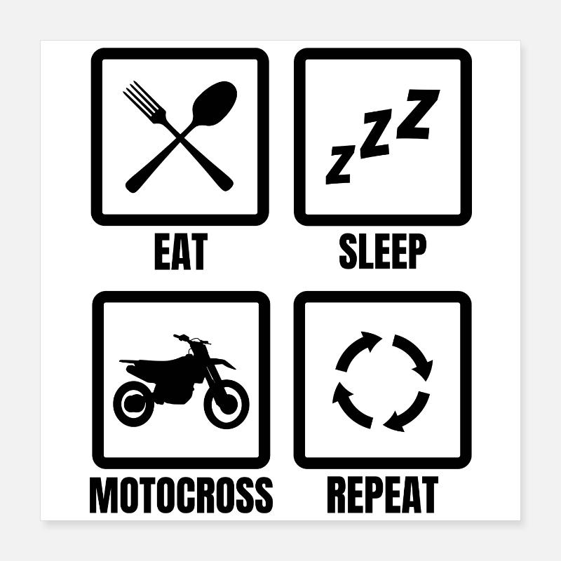 Motocross Spruch Poster 40x40 cm
