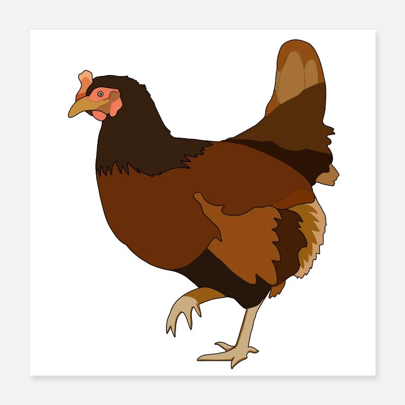 Poulets Poulets Poster 40 x 40 cm