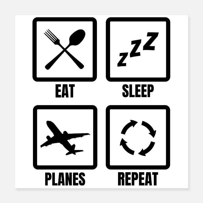 Passionné d’avion Poster 40 x 40 cm