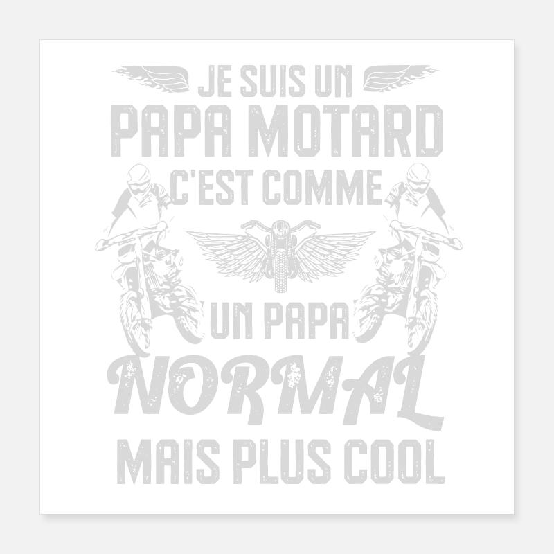 Cool papa motard Poster 40 x 40 cm