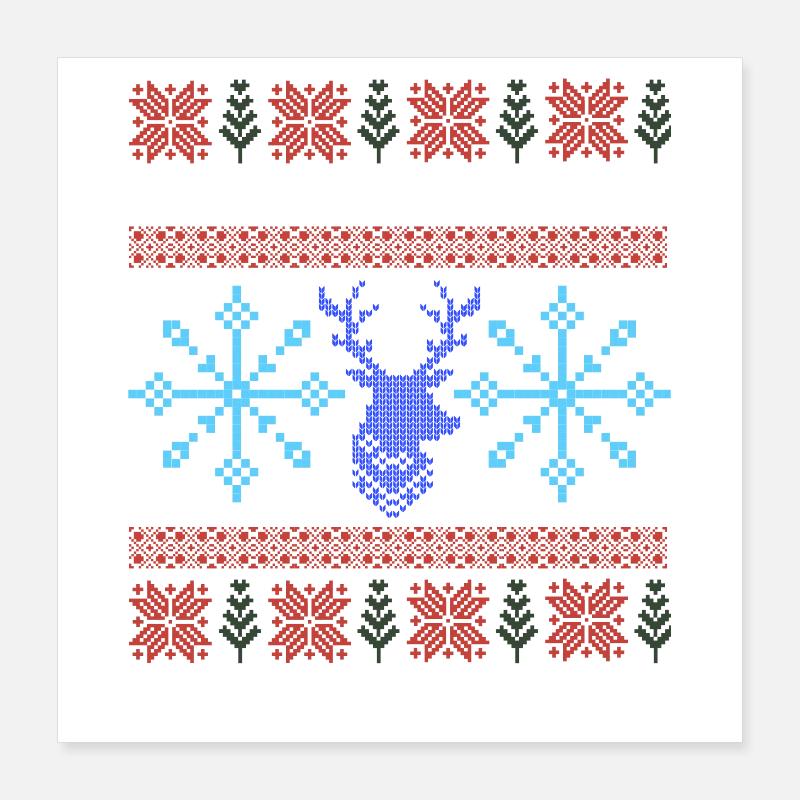 Pixel julemønster Poster 40x40 cm