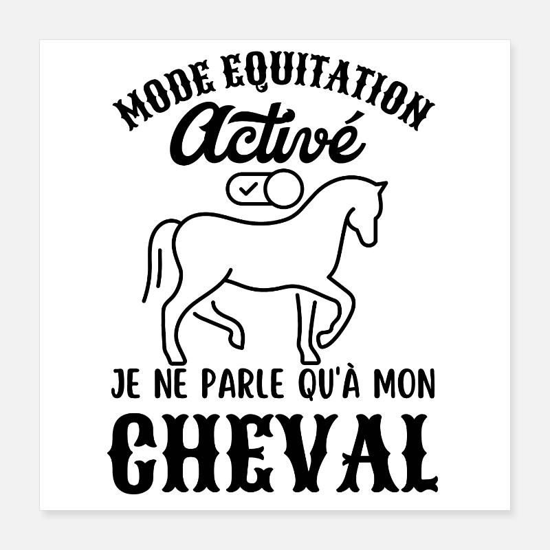 Mode équitation activé Poster 40 x 40 cm