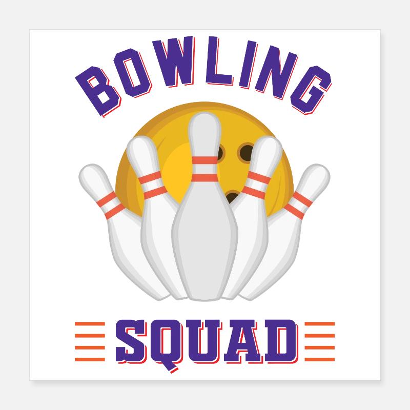 Bowling-Mannschaft Poster 40x40 cm