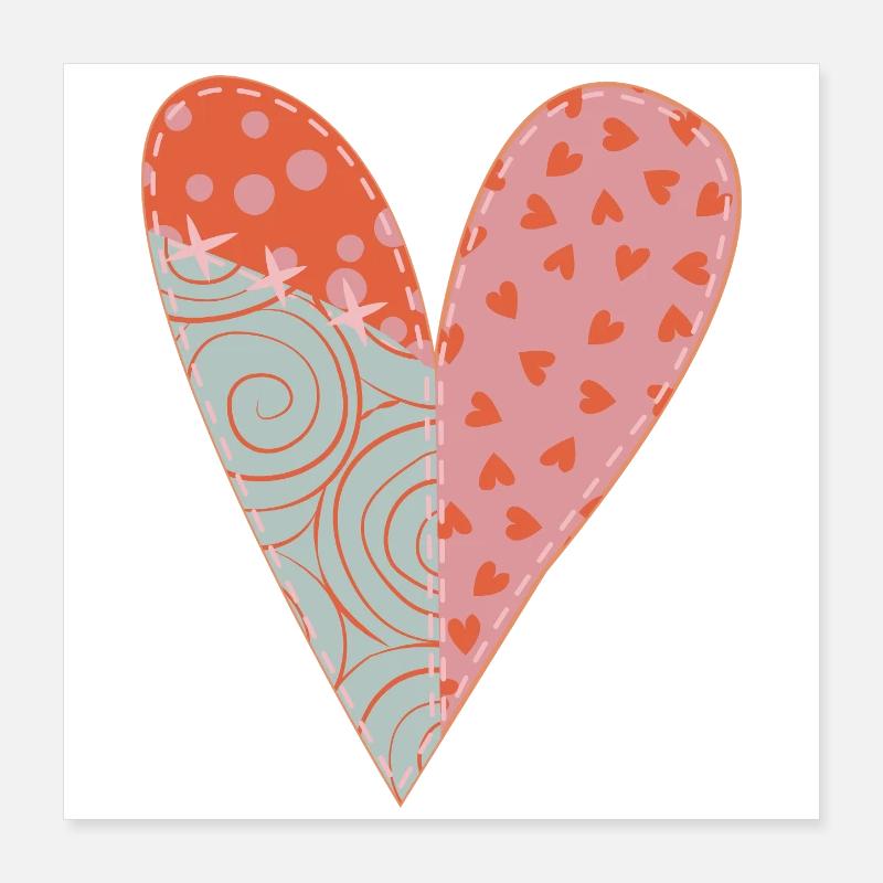 Patchwork Heart No1 Poster 16" x 16" (40x40 cm)