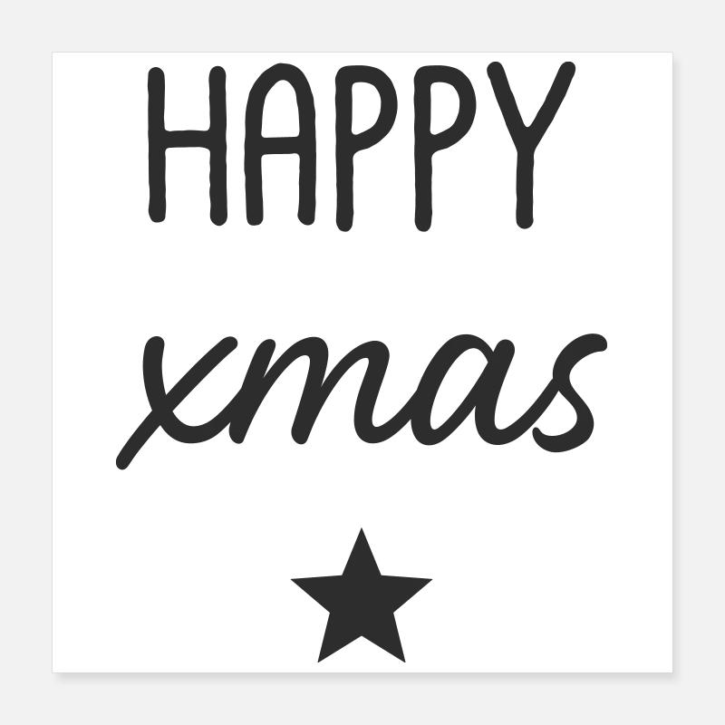HAPPY Xmas Star Design Poster 16" x 16" (40x40 cm)