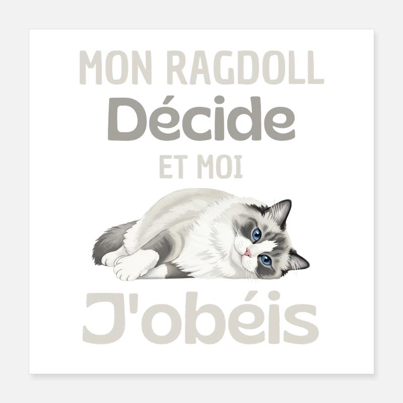 Mon Ragdoll Décide, Moi J’obéis Poster 40 x 40 cm