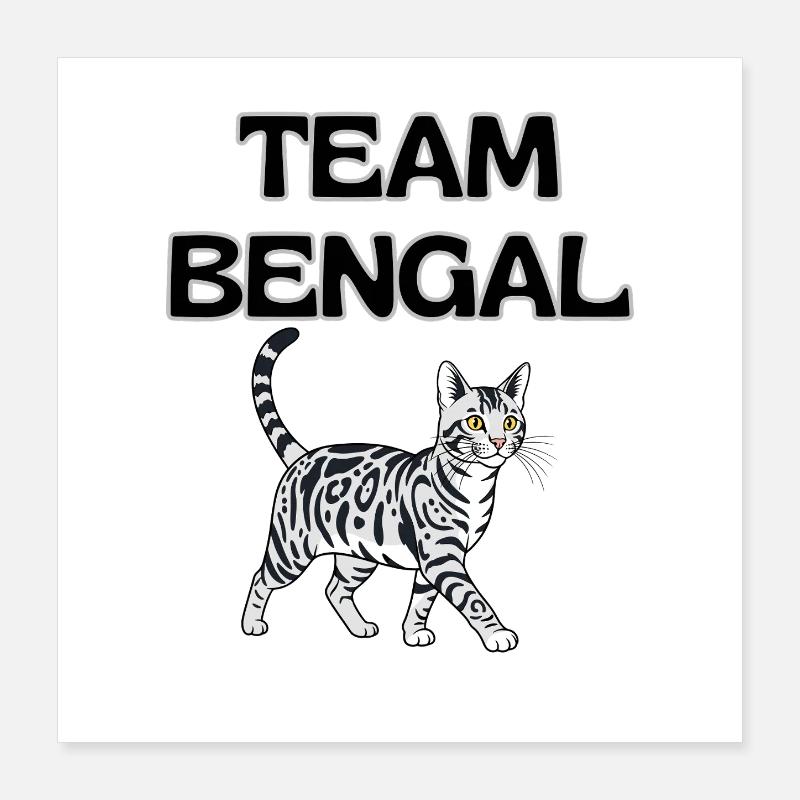 Team Bengal Katzengrafik Poster 40x40 cm