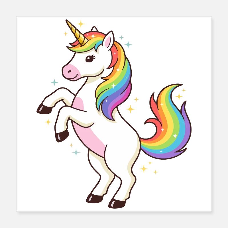 Rainbow Unicorn Sparkle Poster 16" x 16" (40x40 cm)