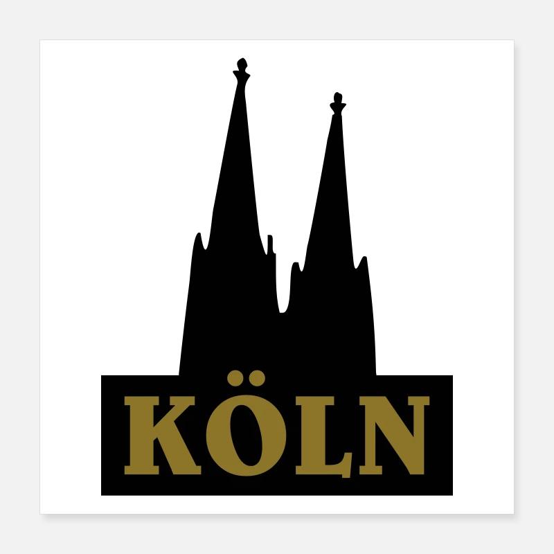 Köln Logo mit dem Kölner Dom Poster 40x40 cm