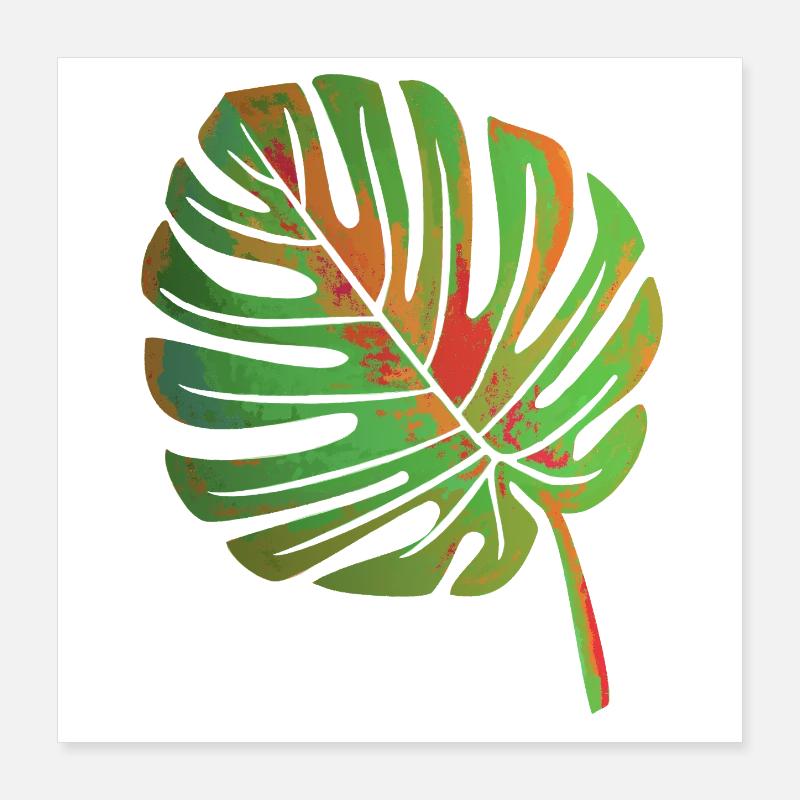 Monstera Blatt Poster 40x40 cm