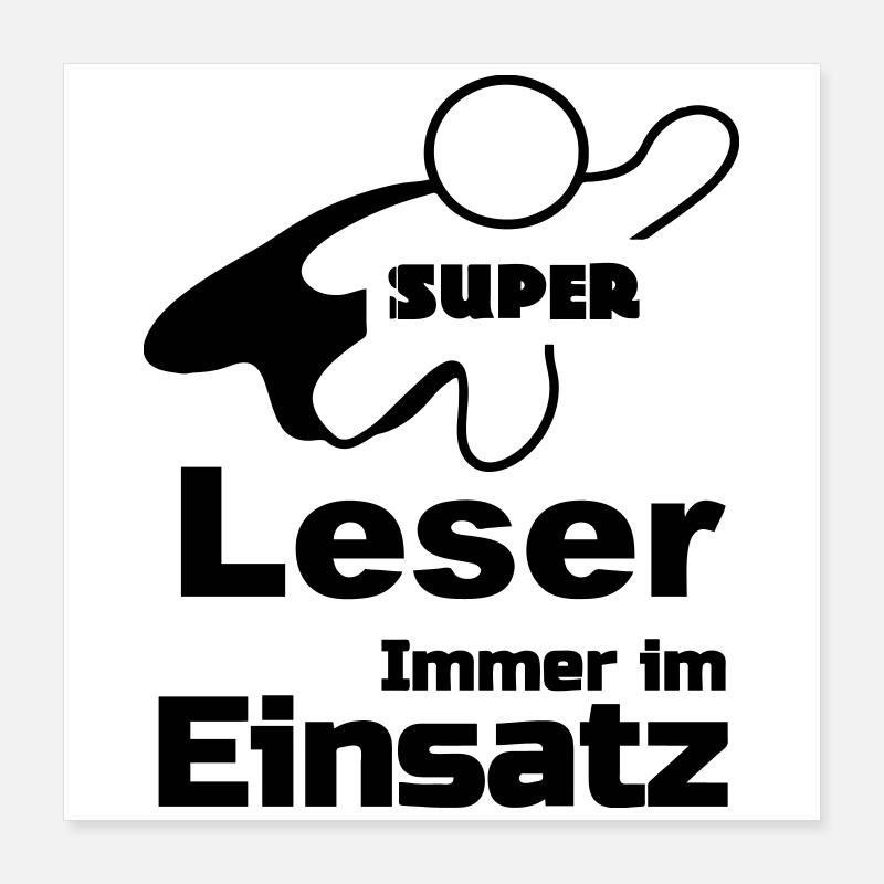 Super Leser Geschenk Poster 40x40 cm