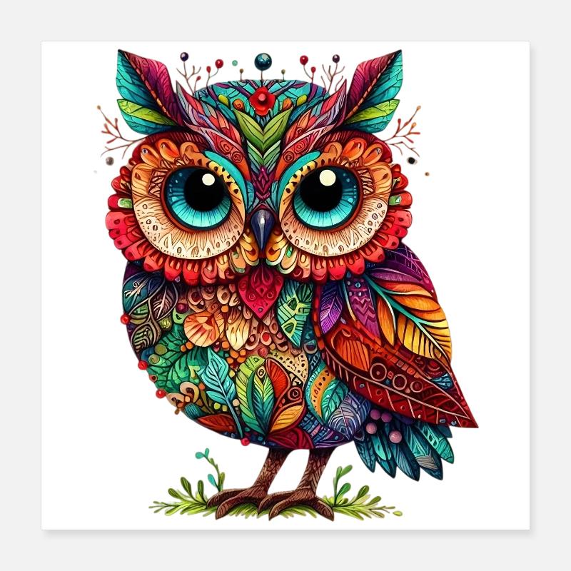 Hibou Poster 40 x 40 cm