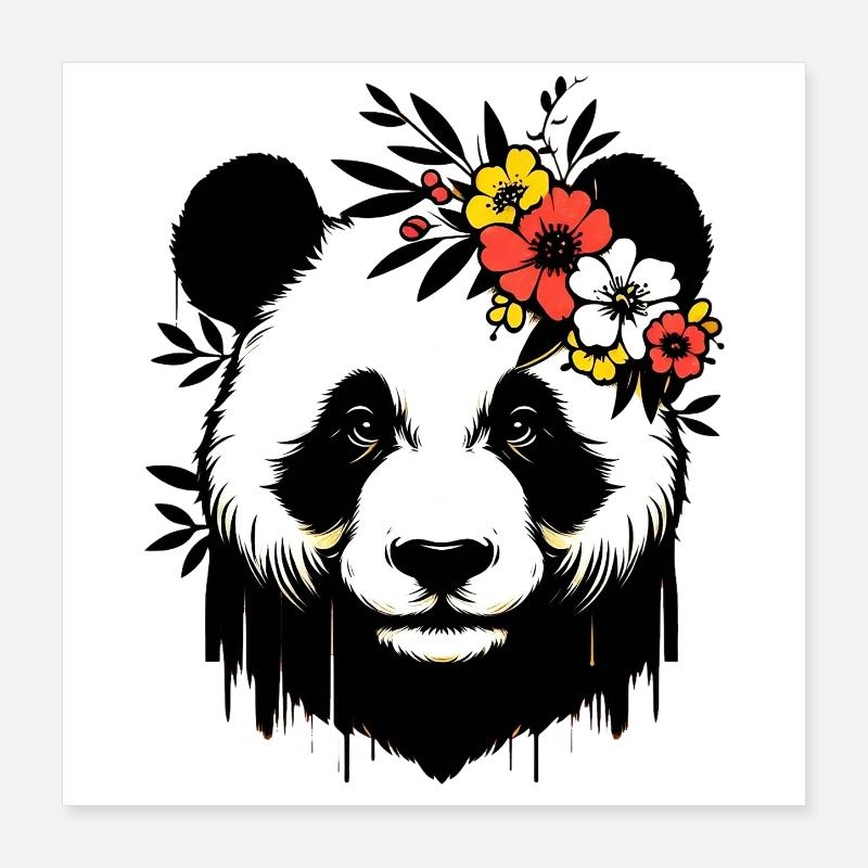 Panda Poster 40 x 40 cm