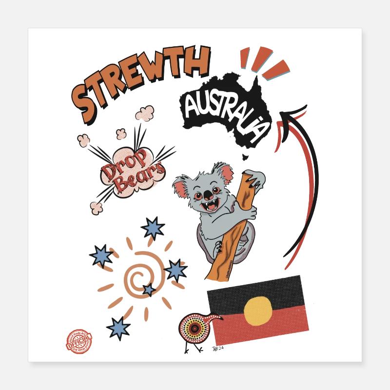 Strewth Australia Poster 40x40 cm
