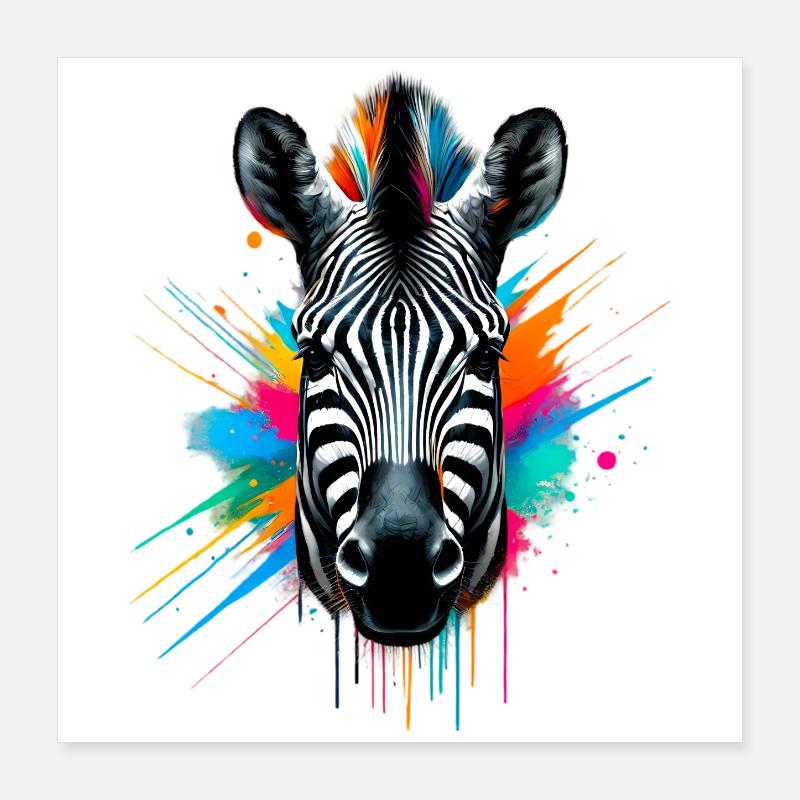 Zebra Poster 16" x 16" (40x40 cm)