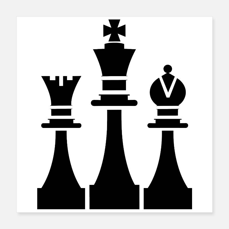Graphiques de pièces d’échecs Poster 40 x 40 cm