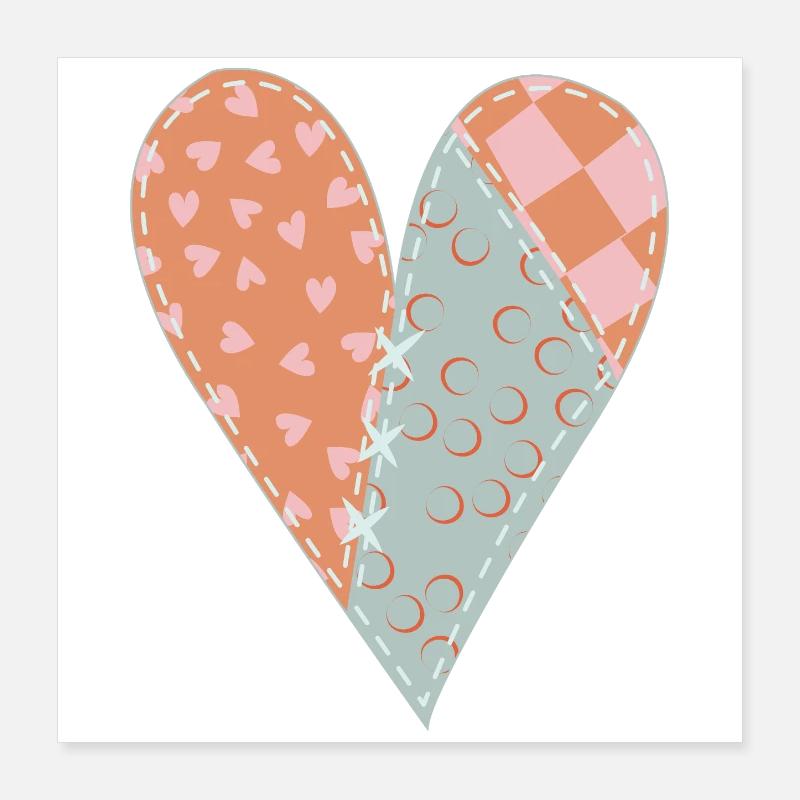 Patchwork Herz Nr. 8 Poster 40x40 cm