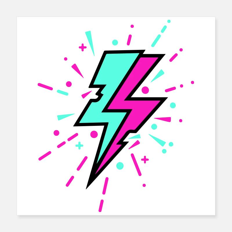 Retro Blitz bunten Stil Poster 40x40 cm
