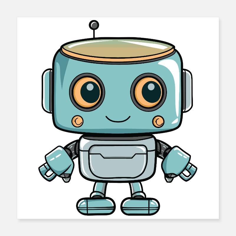 Imprimé robot mignon pour les enfants Poster 40 x 40 cm