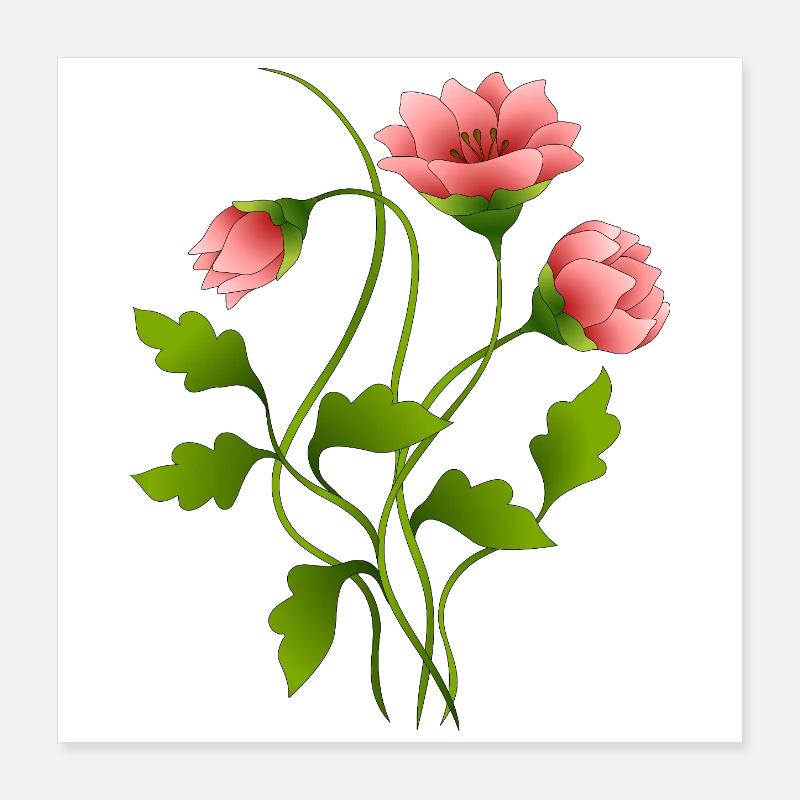 Fleur Poster 40 x 40 cm