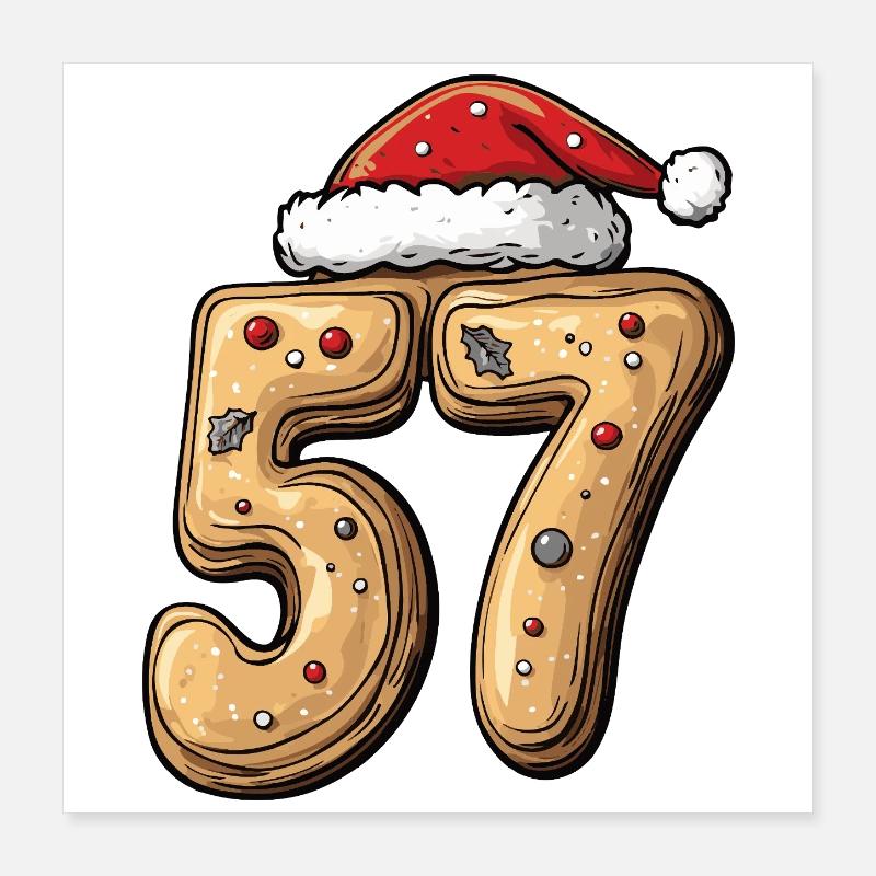 Biscuit de Noël à 57 chiffres Poster 40 x 40 cm