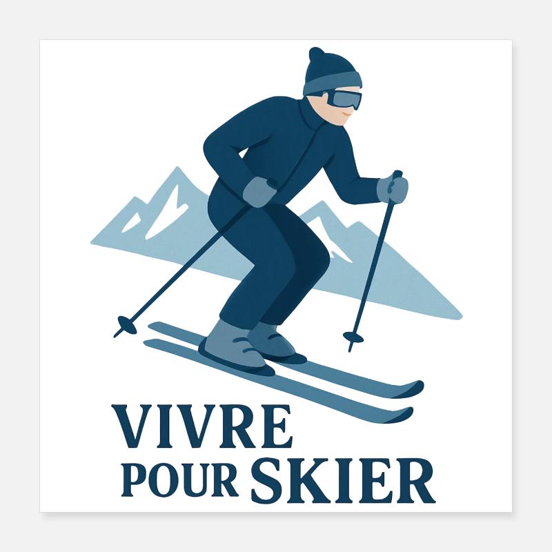 Skiing | Skier | Mountain Poster 16" x 16" (40x40 cm)