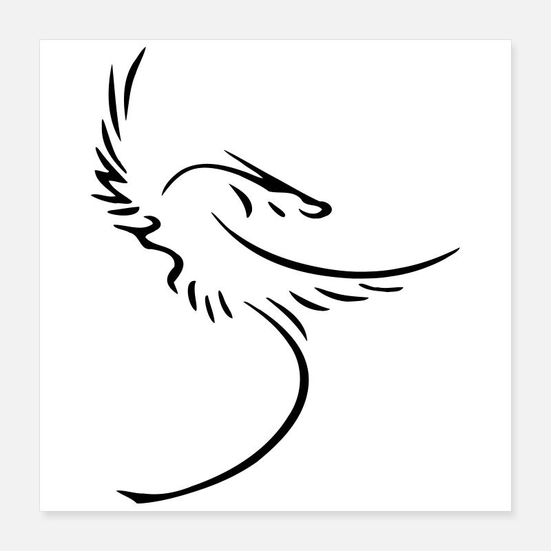 drache figur mythos dragonfly dachensymbol phoenix Poster 40x40 cm