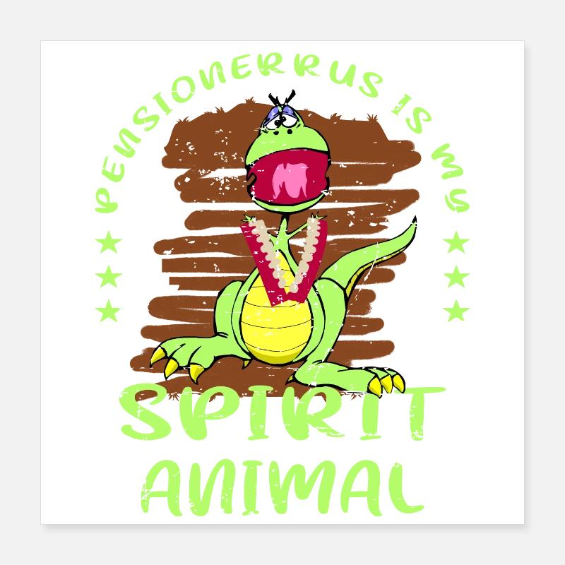Rentner Dinosaurus Poster 40x40 cm