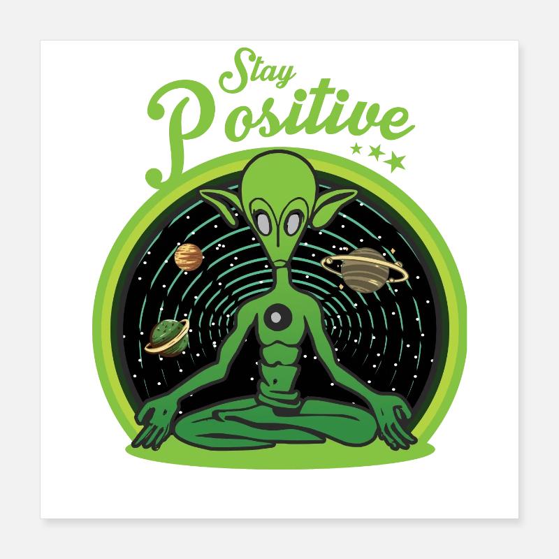 Yoga Alien Poster 40x40 cm