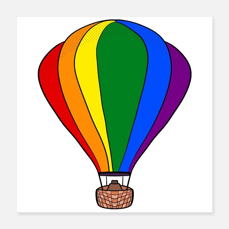 Regenbogen-Ballon Poster 40x40 cm