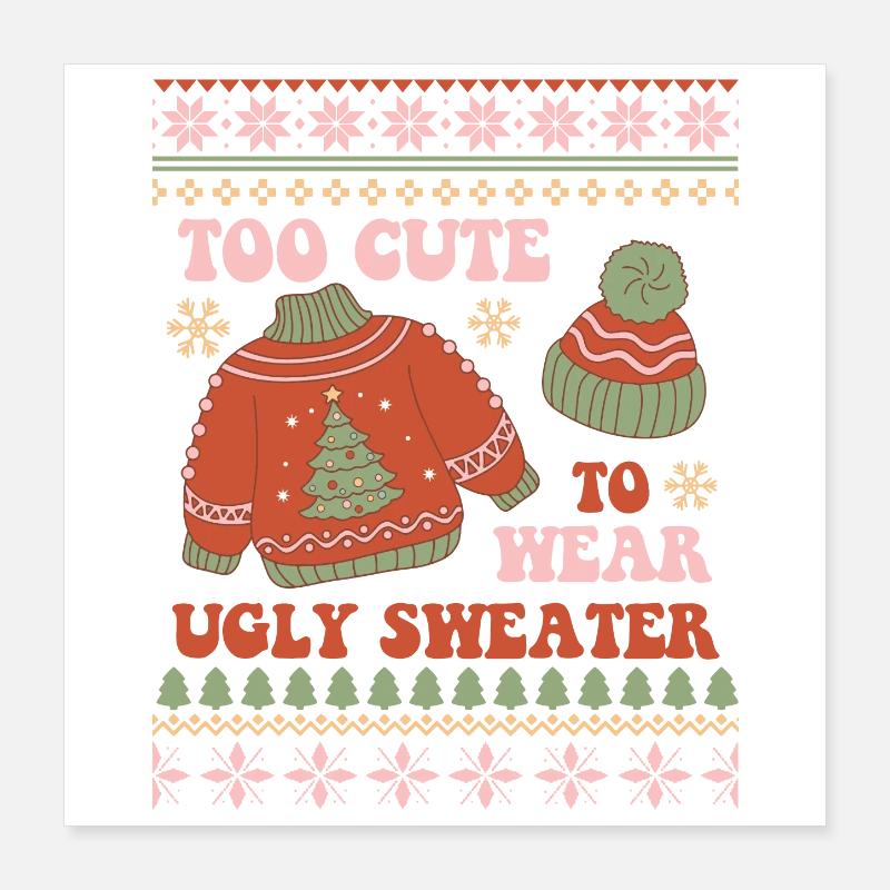 Hässlicher Weihnachtspullover Poster 40x40 cm