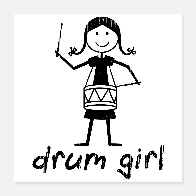 Drum Girl Poster 16" x 16" (40x40 cm)