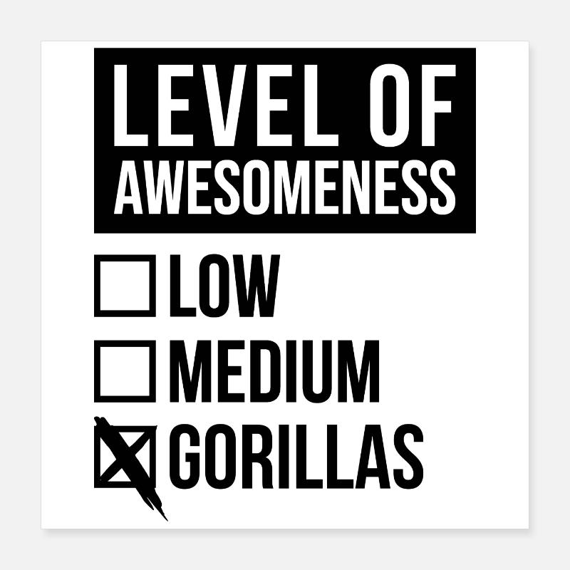 gorille Poster 40 x 40 cm