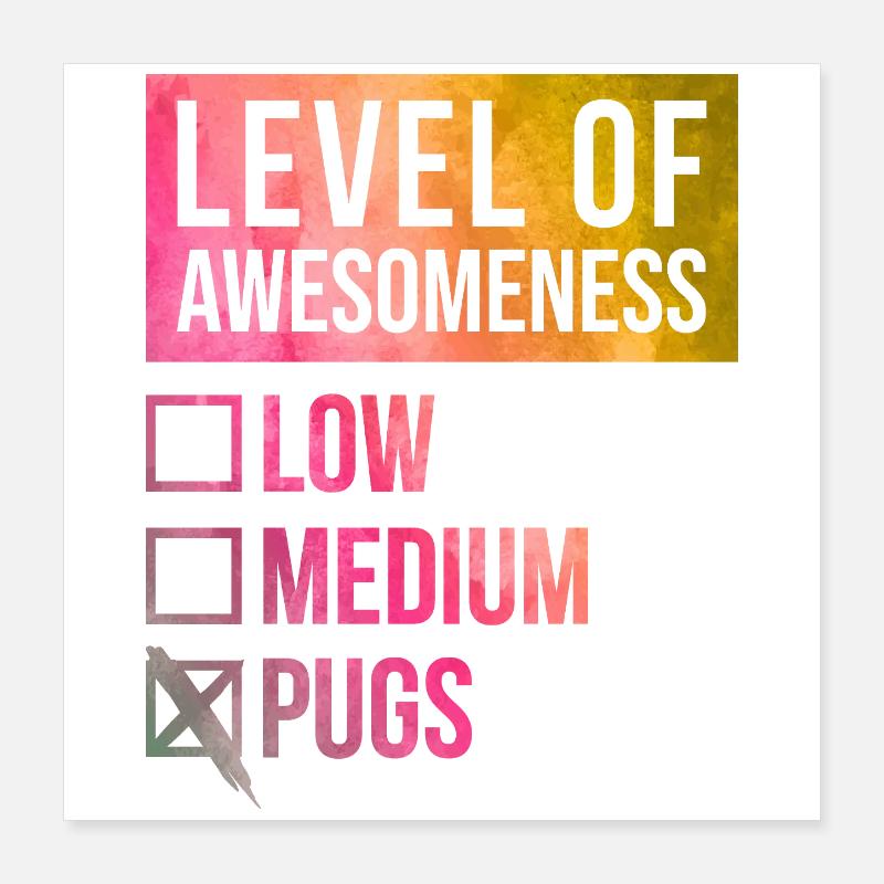 Mops Poster 40x40 cm