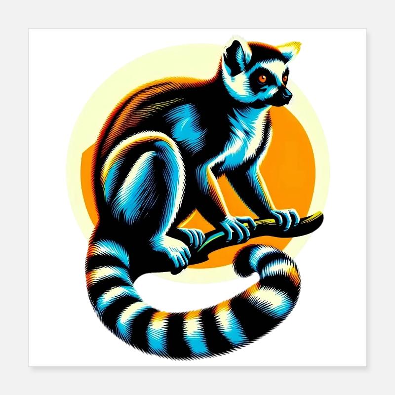 Lémurien Poster 40 x 40 cm