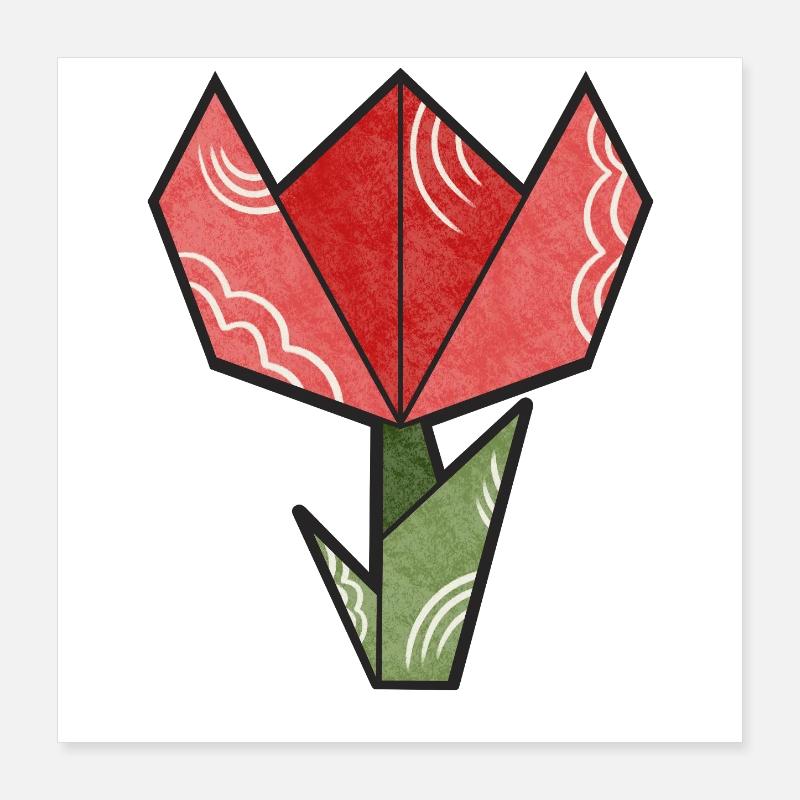 Fleur d’origami - Tulipe Poster 40 x 40 cm