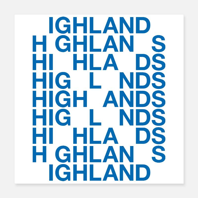 HIGHLANDS Drapeau de l’Écosse Poster 40 x 40 cm