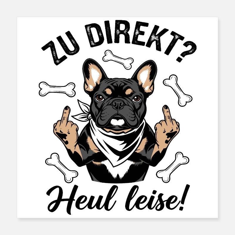 Bouledogue français cool Poster 40 x 40 cm