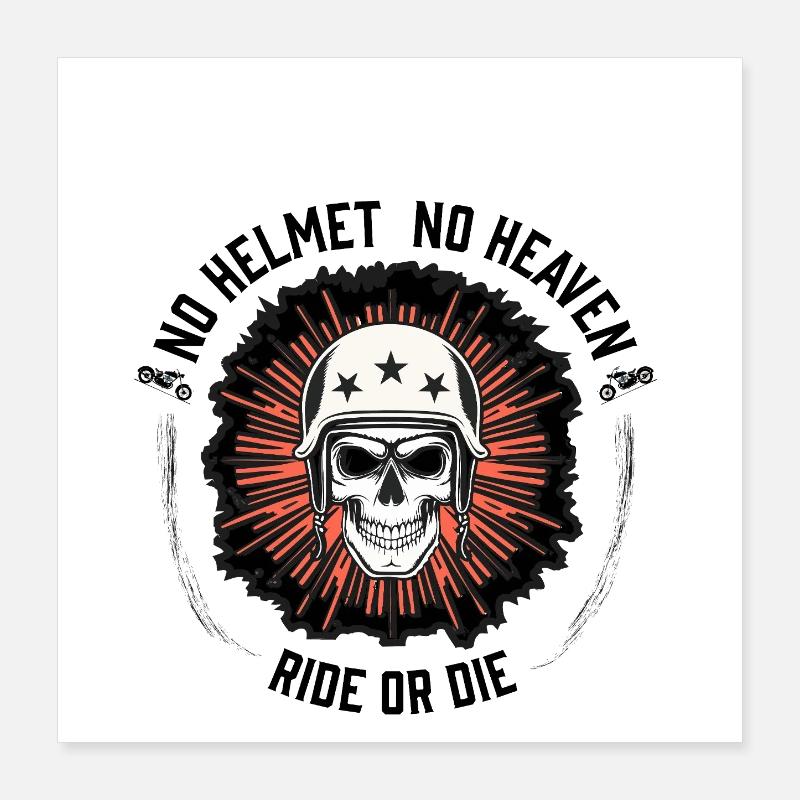 Totenschädel mit Helm Poster 40x40 cm