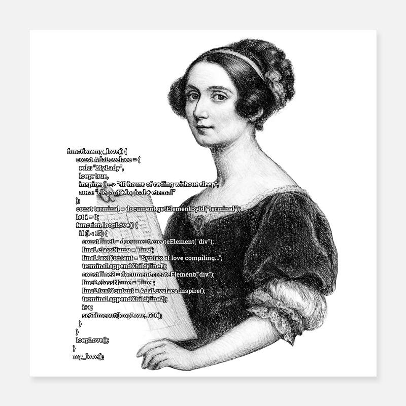 Ada Lovelace Peinture esthétique Poster 40 x 40 cm