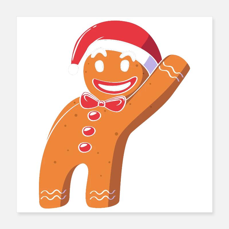 Lebkuchenmann Weihnachten Gingerbread Lebkuchen Poster 40x40 cm