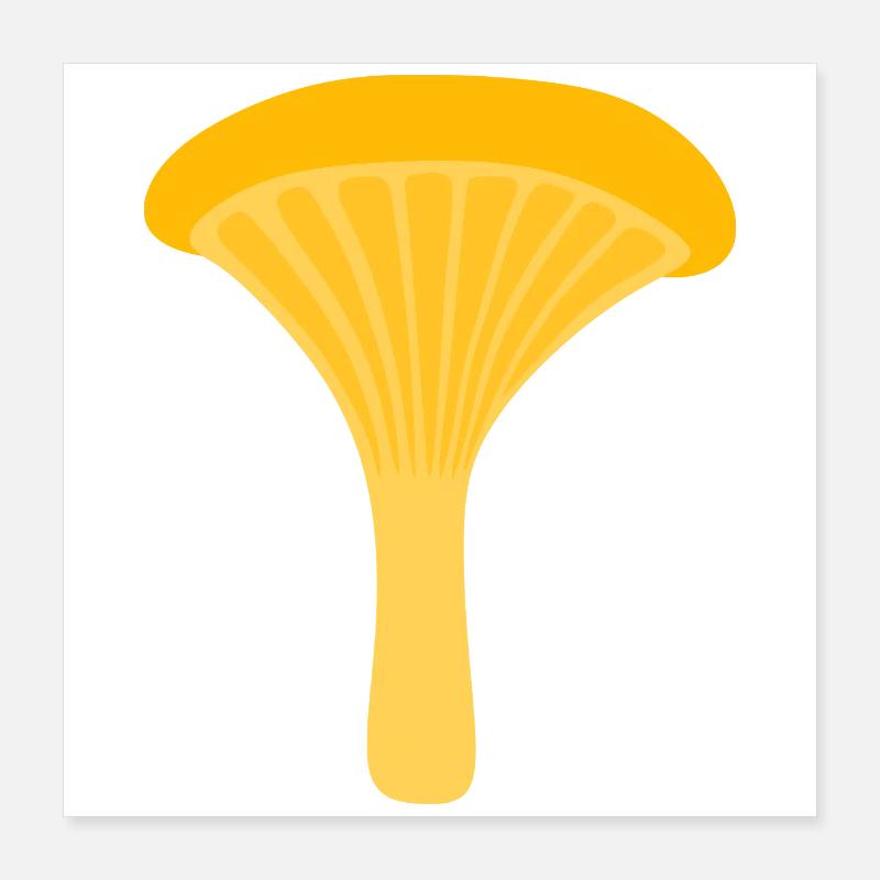 Illustration de champignon chanterelle jaune Poster 40 x 40 cm