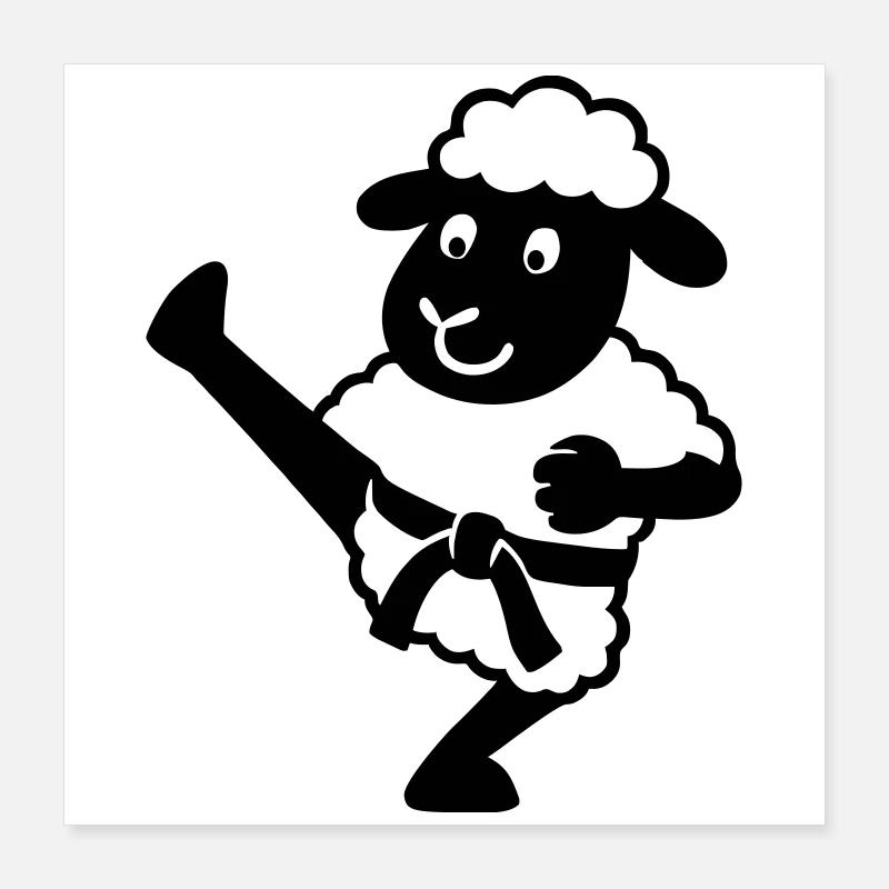 Karate Sheep Poster 16" x 16" (40x40 cm)