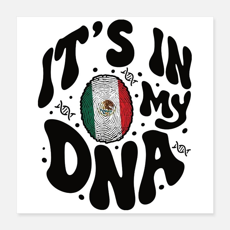 ADN mexicain Mexique drapeau hispanique Poster 40 x 40 cm